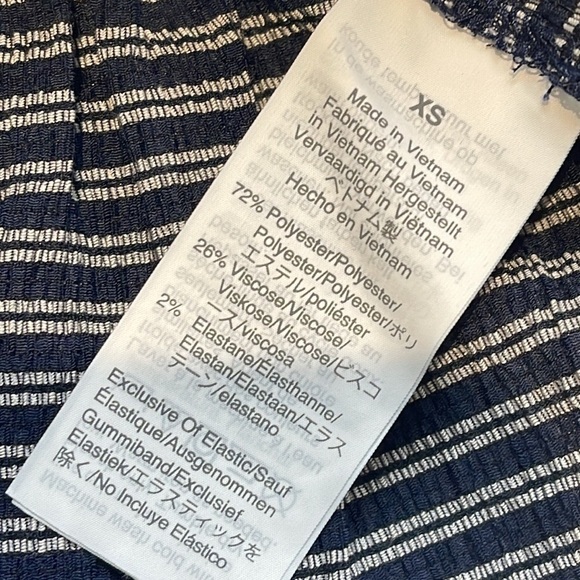 Madewell Texture & Thread Smocked Peplum Tank Top in Stripe Size Extra Small - Picture 8 of 9